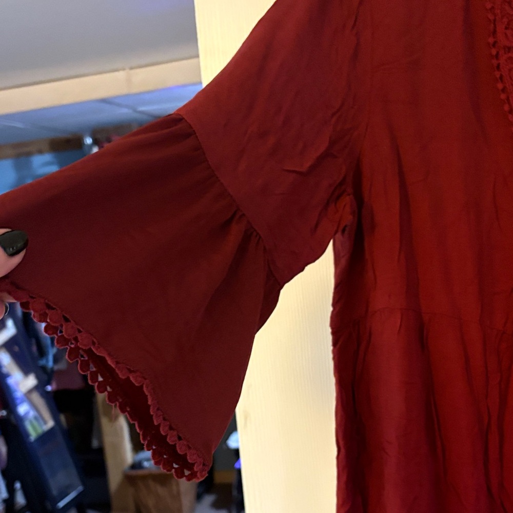 Knox Rose Maroon Bohemian dress - Picture 4 of 7